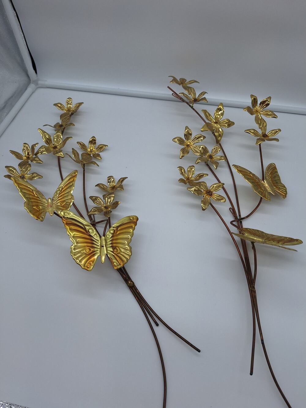 Set of 2 Vintage 1970s Homeco Metal Butterfly Wall Decor.
